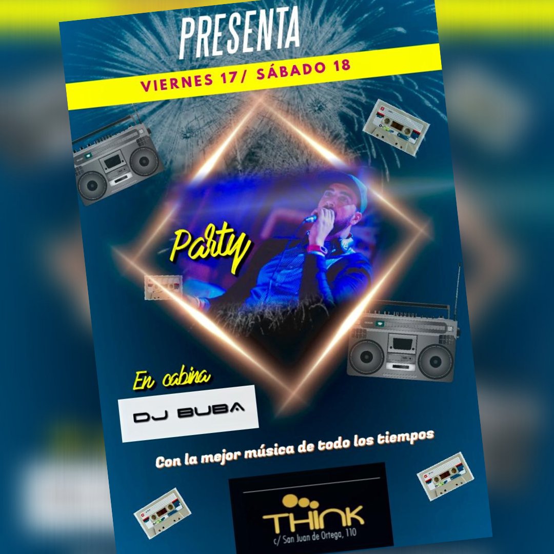 thinkmadridbar's tweet photo. Este fin de semana tienes jaleito 💥

➡Te esperamos el viernes y sábado con DjBuba en cabina, para disfrutar de la mejor noche de Las Tablas al ritmo de la mejor música. 💃🕺
➡Y recuerda que, el sábado tienes una cita con Sildavia😁

#think #fiesta #concierto #friday #saturday https://t.co/E6uG2DN3Qk