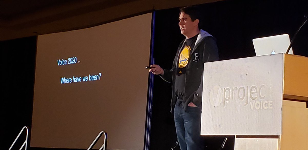 ProjectVoiceAI's tweet photo. . @acheyer CTO Viv Labs, @Samsung, takes the stage to deliver the morning keynote on day 3 of #projectvoice to discuss Building a Conversational Experience in Minutes with #Samsung's #Bixby. #voicefirst #bixbydevelopers @BixbyDevelopers https://t.co/nCsMj2WS1Y