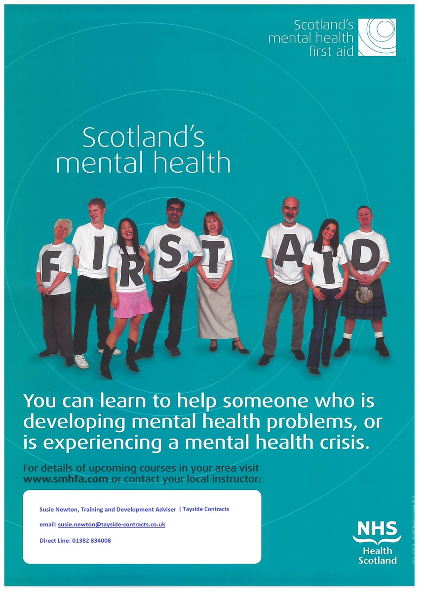 TaysideContract's tweet photo. Letโs be more comfortable talking about mental health!
Tomorrow is the 1st day of the Scotlandโs Mental Health First Aid training for some of our employees @TaysideContract
#SMHFA #NHS_HS https://t.co/UGa4FejkFG