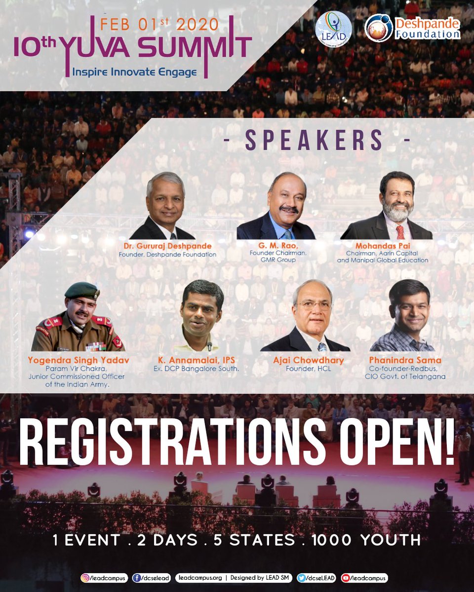 dcseLEAD's tweet photo. 1)Why #LEADership qualities are important?
3) What is the best career decision you've ever made?
We know, you have more question like these & you are eagerly waiting to ask such question to our Role models. Then,
Why wait!? register now for #Yuvasummit.
https://t.co/mBUNrrvKvp https://t.co/cgOZDDjkWk