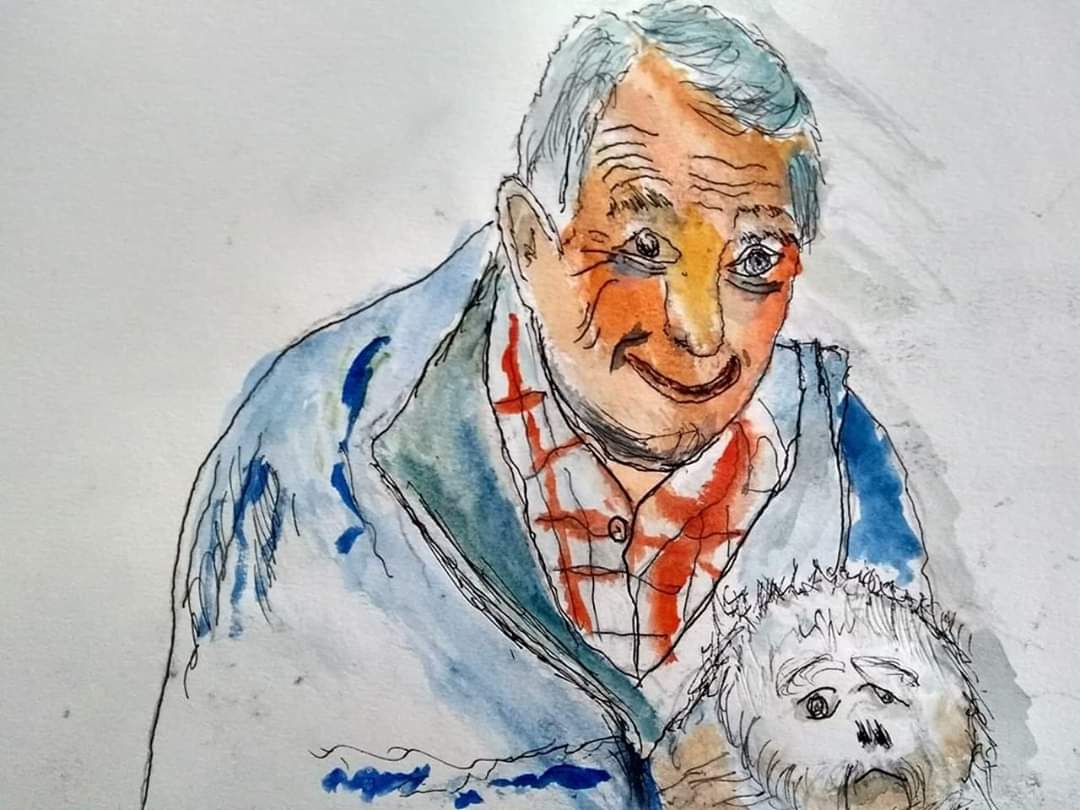 Happy 84th birthday to my fabulous dad, Eric Smith GM RAF (Retd). Here\s one he did of himself 