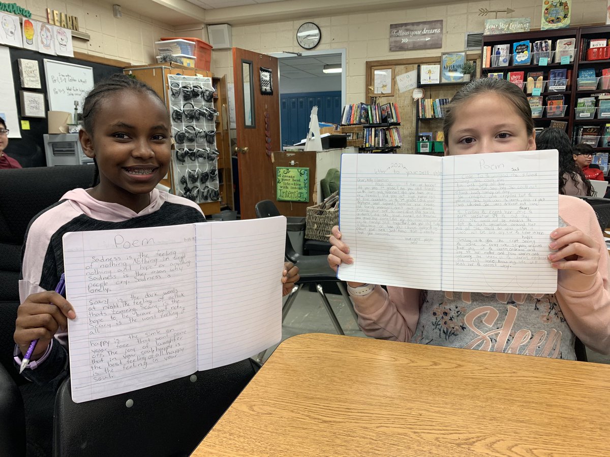 BSMS720's tweet image. These 2 Ss came up w/ a new idea today. Together they chose 3 topics and each wrote poems about them. #gless54 @BayShoreMSLrnrs @BayShoreSchools #bsmswrites