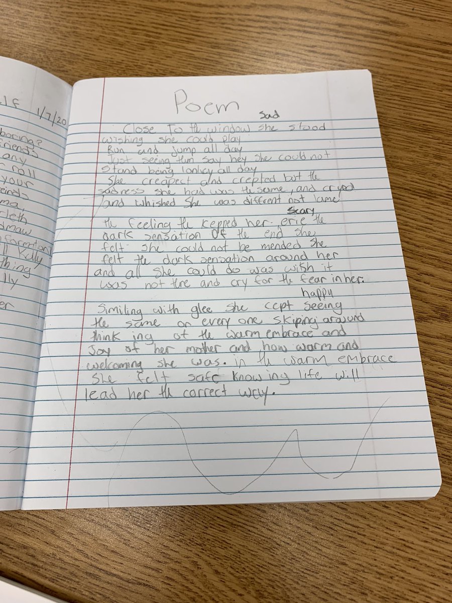 BSMS720's tweet image. These 2 Ss came up w/ a new idea today. Together they chose 3 topics and each wrote poems about them. #gless54 @BayShoreMSLrnrs @BayShoreSchools #bsmswrites
