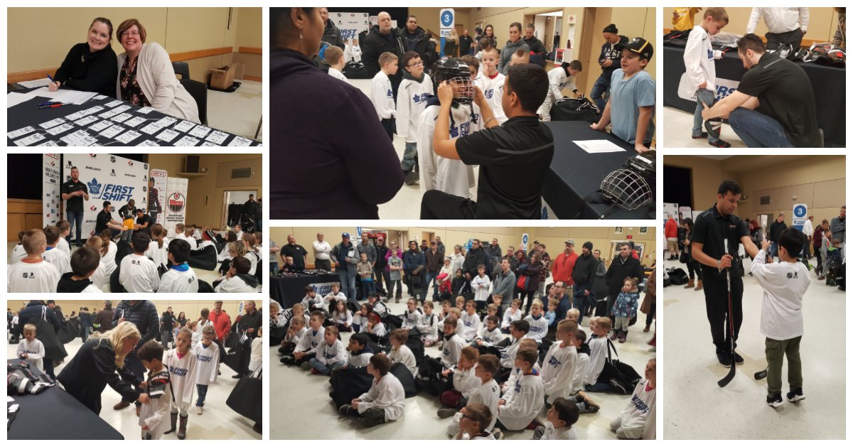 brantfordminor's tweet photo. It was "Hockey Christmas" for 45 boys and girls last night as we welcomed them to Toronto Maple Leafs First Shift. Each were outfitted in Bauer equipment from head to toe by fit experts and our BMHA 99ers volunteers. #99ersFirstShift #FirstShiftHockey https://t.co/qsv8RlKJrH