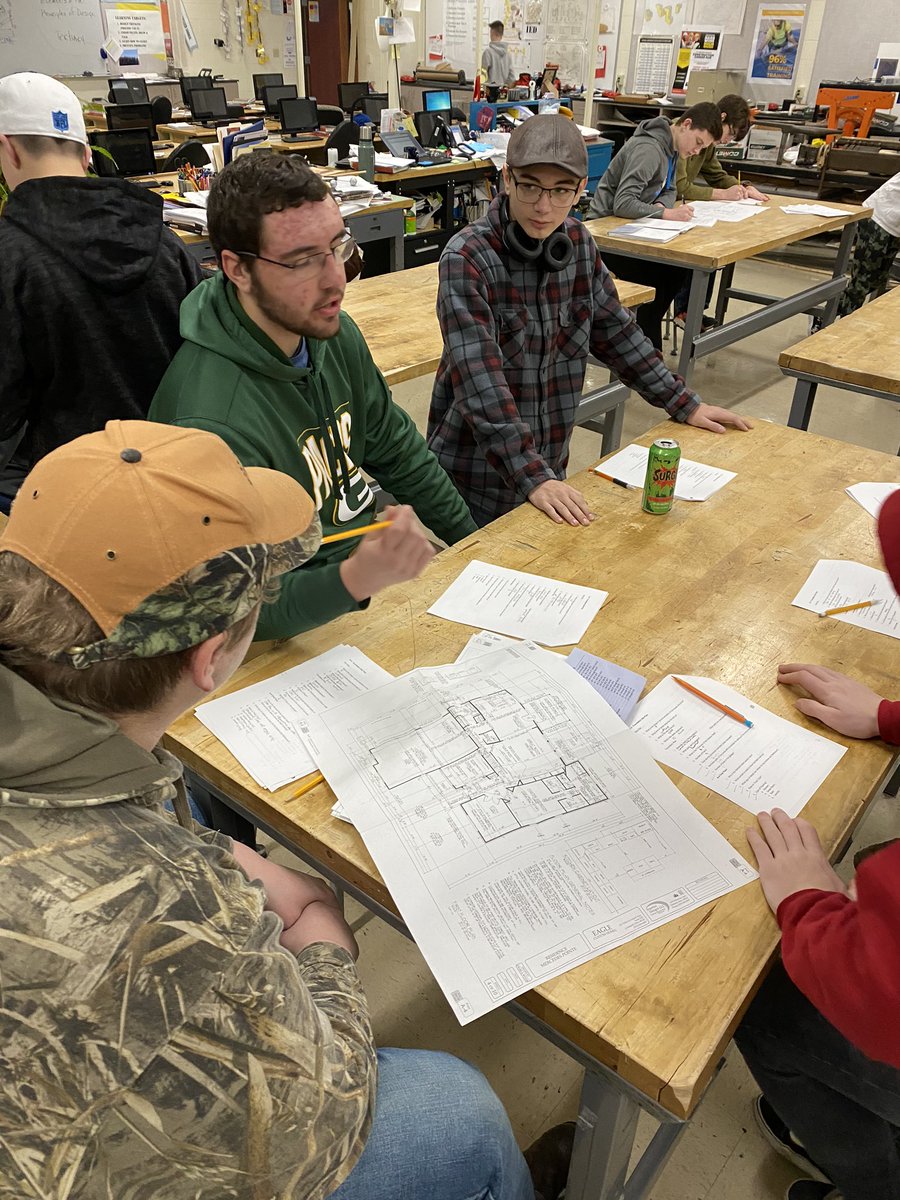 MNSDIrvine's tweet photo. It’s a great day to solidify material needs and specs provided by our blue prints! #ItsCOLDoutside #ConstructionNeverStops #mhspride @MuskegoNorwaySc https://t.co/94H1zhn7IX