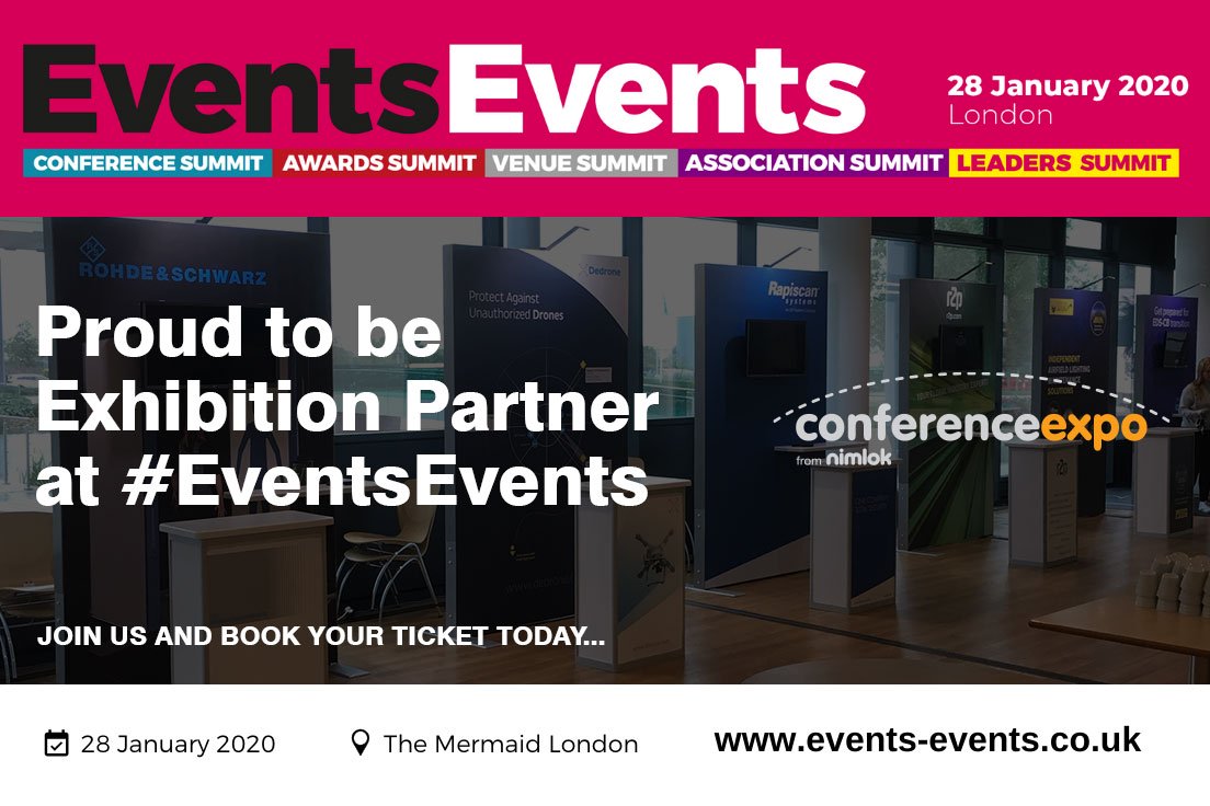 ConferenceExpo's tweet photo. Looking forward to attending #EventsEvents in just under 2 weeks.  If you're attending, be sure to stop by our stand and learn why many organisers are transitioning their breakout exhibitions to this format. You could also win a fantastic prize
#eventprofs #eventmarketing #events https://t.co/aEJeDtO1GR