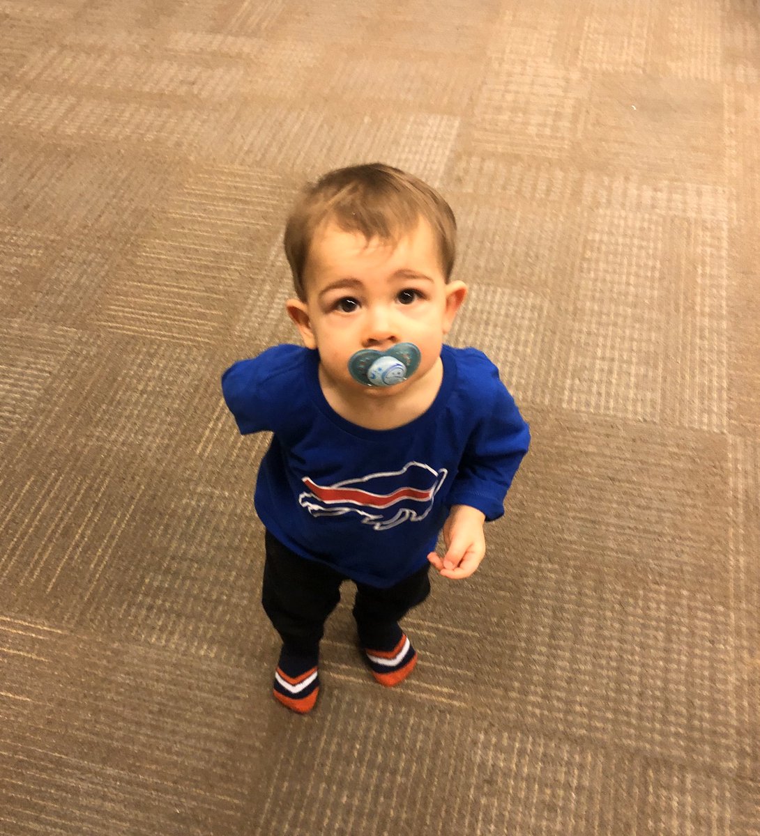 PlayHooray's tweet photo. We played ball @PlayHooray today but I’m missing my football! Look how cute this #buffalobills fan is! Lots of fun activities in a PlayHooray music and movement library class! https://t.co/iNrACkAi4y