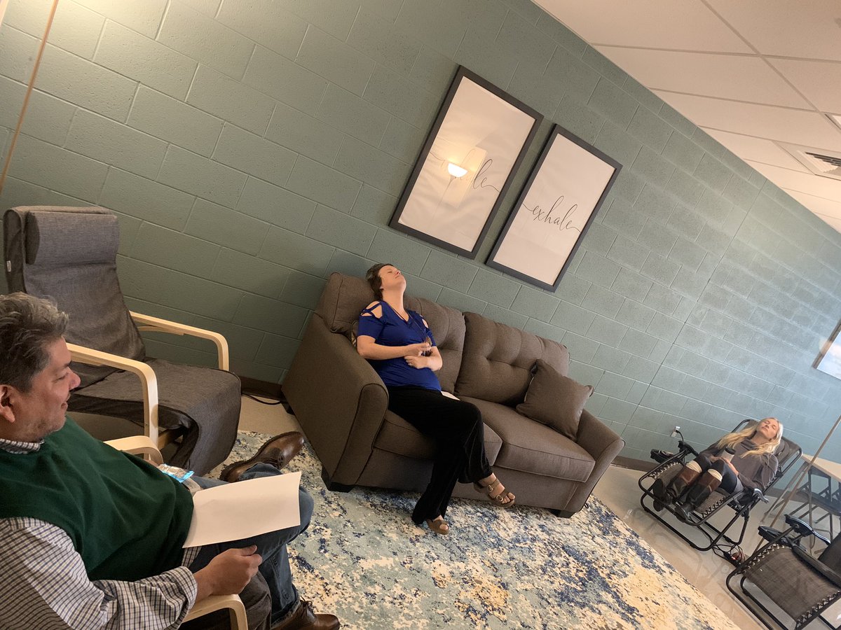 MrsHGateley's tweet photo. I need to brag on admin at @rwswildcats - I cannot believe we now have a RELAXATION room. I am so grateful for being at such an amazing school under such amazing leadership @AnnHaley_RCS @spurlockb_rcs @rucoschools @NC5 https://t.co/tXtOBrYXvP