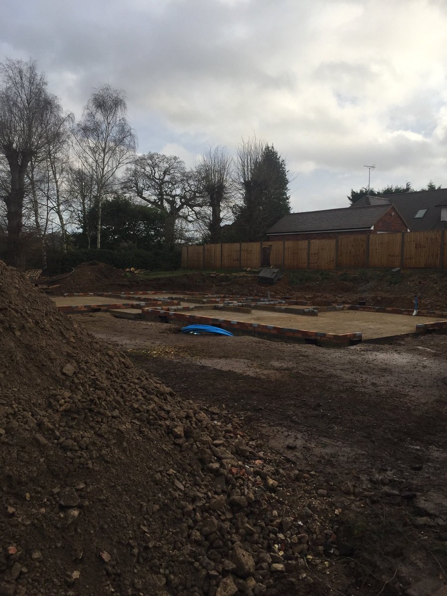 deltaselfbuild's tweet photo. Slab ready for timber frame and drainage almost there. Great work at our Welwyn build https://t.co/Kfc3esuouu