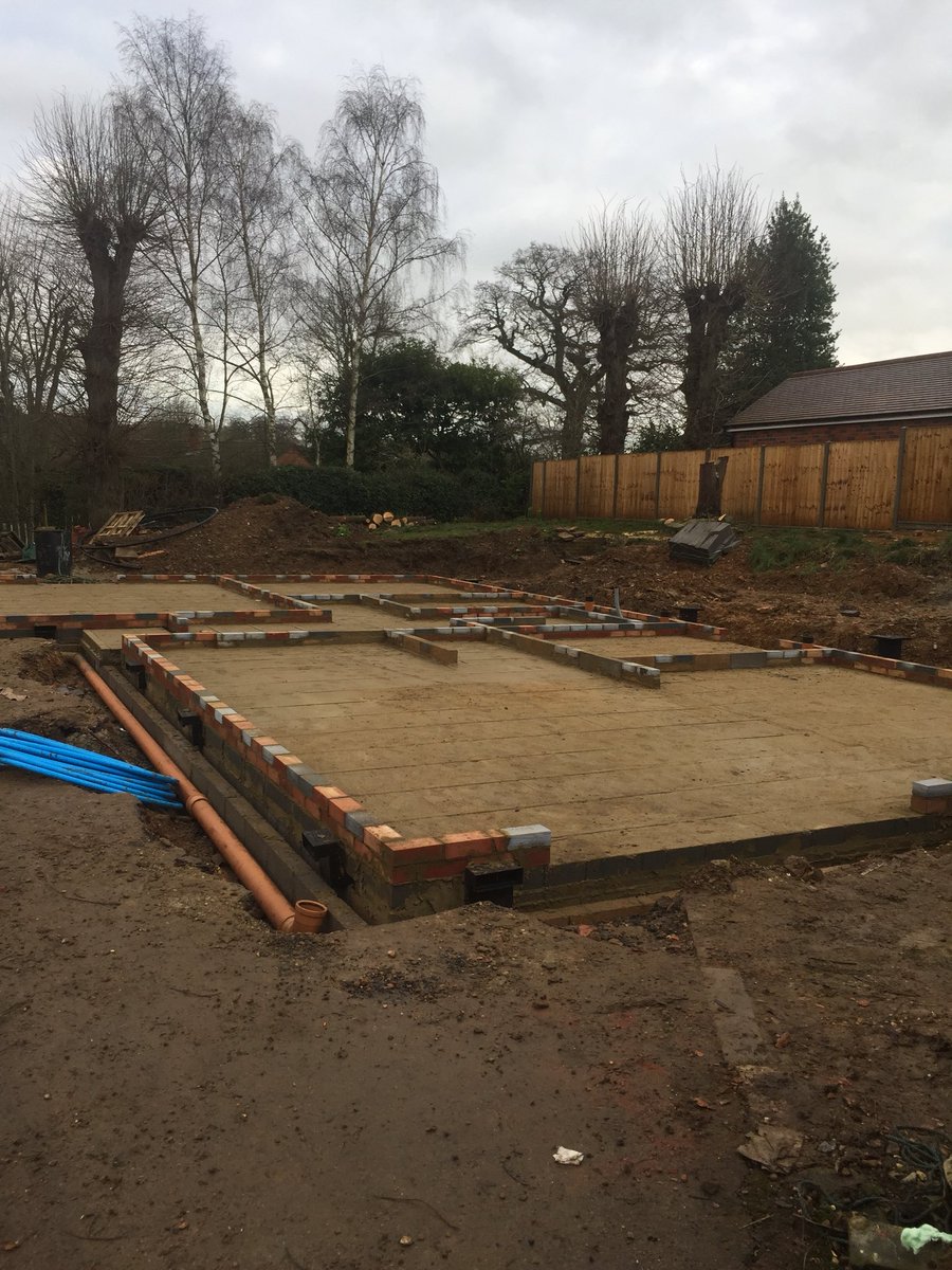 deltaselfbuild's tweet photo. Slab ready for timber frame and drainage almost there. Great work at our Welwyn build https://t.co/Kfc3esuouu