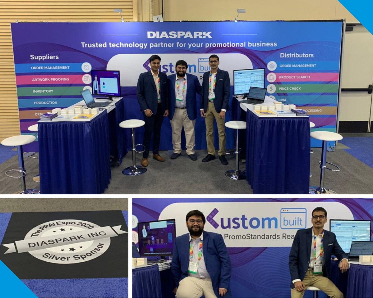 DiasparkInc's tweet photo. We are excited to be at the PPAI Expo 2020! Our team hosted in-person demonstrations and discussed the promotional business needs of suppliers & distributors. Let's meet at Booth# 2107
#PPAI #PromoStandards #Promotionalproducts #promotionalitems #PPAITech #ASI #PPAIExpo https://t.co/Njzql0LROl