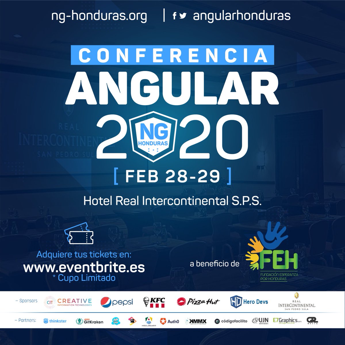La NG Honduras 2020 esta aquí, no se pierdan este 28 y 29 de febrero en el Hotel Real Intercontinental de San Pedro Sula La primera conferencia de Angular en Honduras.

Tickets: eventbrite.es/e/entradas-ng-…

ng-honduras.org