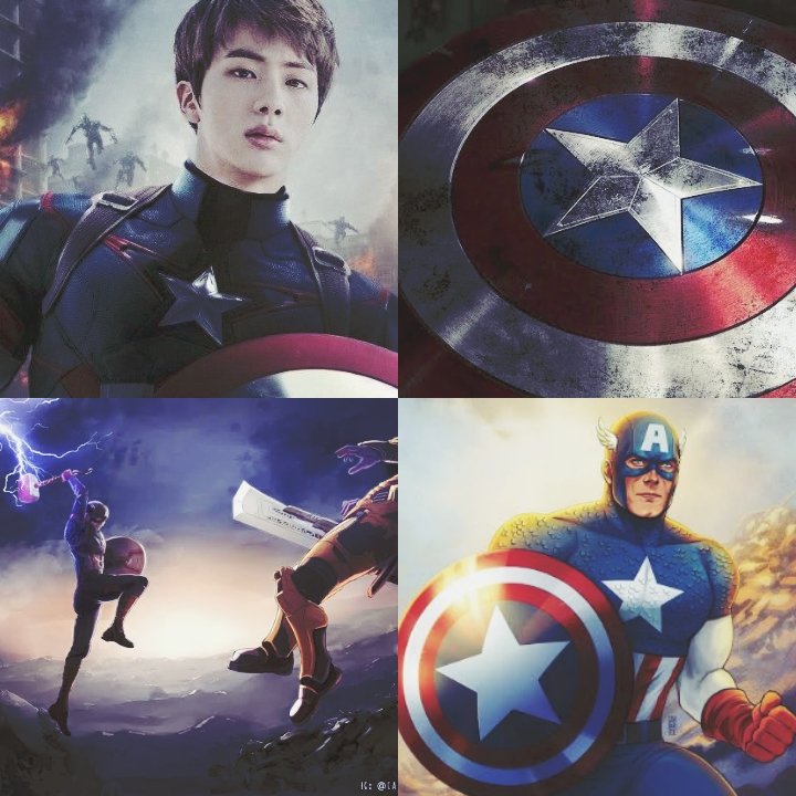 BTS Jin as Captain America 