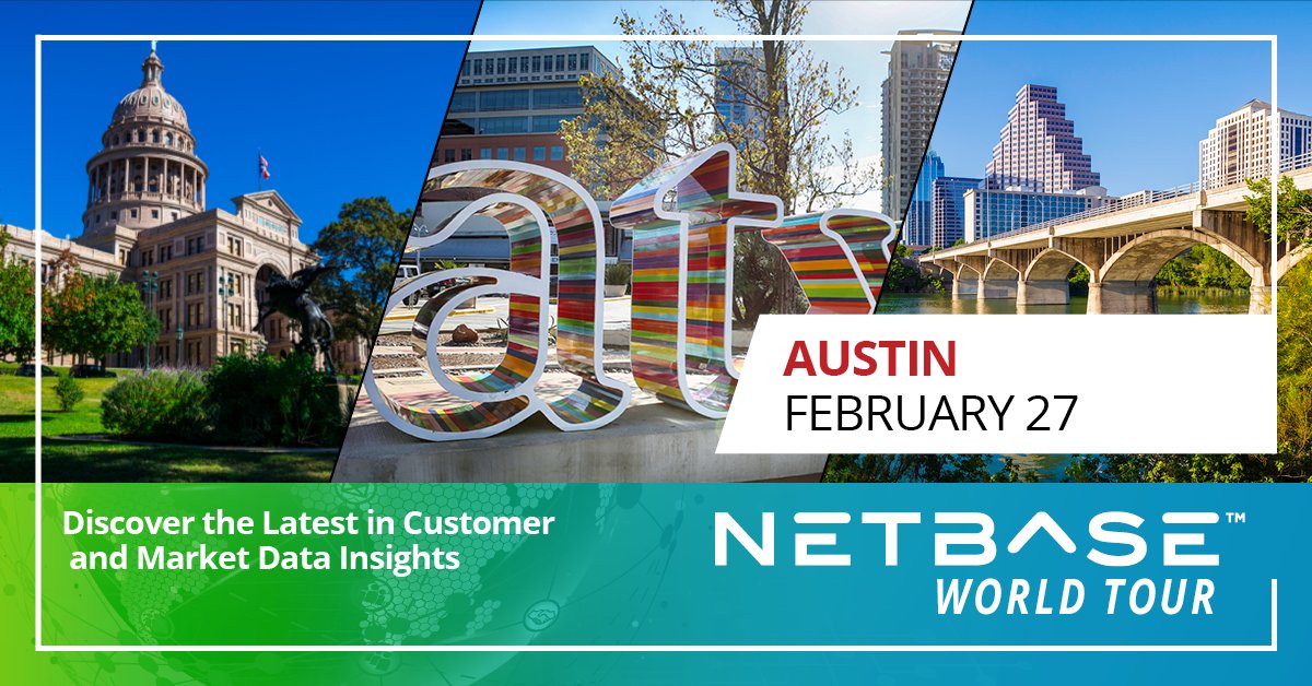 quid_official's tweet photo. Our #NetBaseWorldTour is landing in #ATX, exciting #AustinTX on Thursday (2/27). RSVP for FREE at https://t.co/RKdc5SQAzZ.
Connect w/ other #marketing peeps, learn best practices around insights into customer conversations, all powered by next generation #ArtificialIntelligence. https://t.co/lmkcRFLKCv