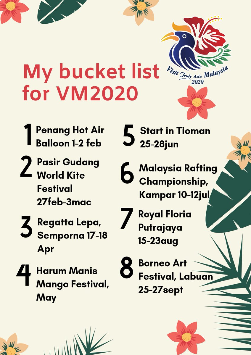 TourismMalaysia's tweet photo. Need some ideas? Log in to https://t.co/JscPtP7ciy

Let's Cuti-Cuti Malaysia 😍

#VisitMalaysia2020 #VM2020 #MalaysiaTrulyAsia #CutiCutiMalaysia https://t.co/jC9X5gYRgI