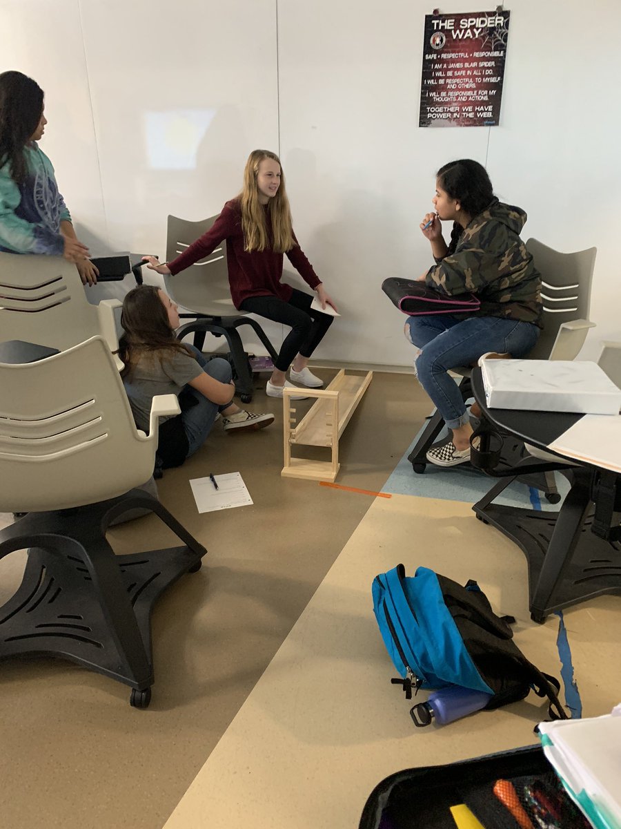 Finding the slope of our ramps to race our cars!  @MrDScienceWJCC #PowerInTheWeb