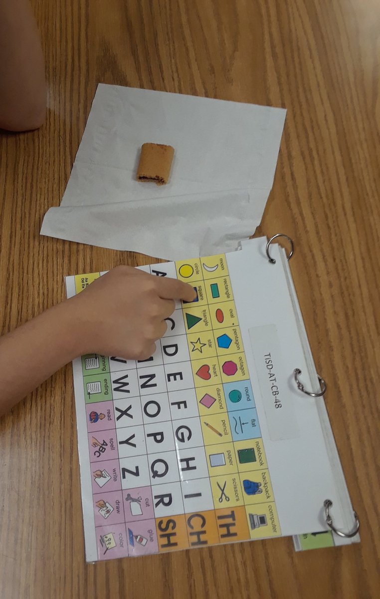 TJHS_Tara's tweet photo. Using speech boards to describe Fig Newtons on National Fig Newton Day! Getting Figgy with it! Bet you can't tell who doesn't like fig newtons! https://t.co/qF4UeIy2J4