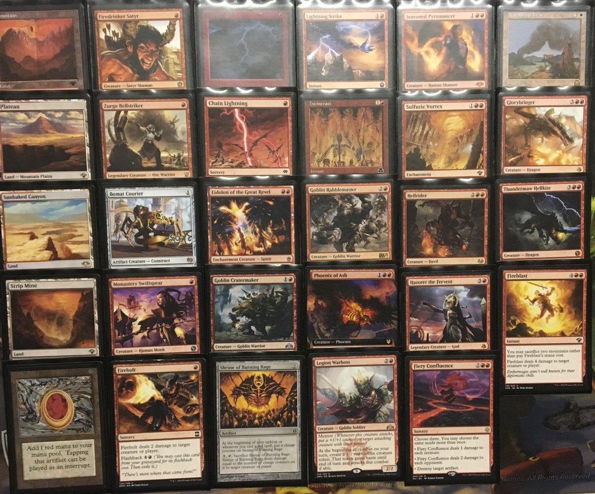 SFVintageCube's tweet photo. 1st through 3rd decklists from last night.
π MonoG
π₯ MonoR
π₯ Brown Town
3-0 match went 3 games and MonoR player had Shrine of Burning rage at 6 with oppo at 7 the turn he lost one of the games. Close as always!
#MtGCube #VintageCube #MagicTheGathering #CubeLyfe https://t.co/7bi6mam3rp