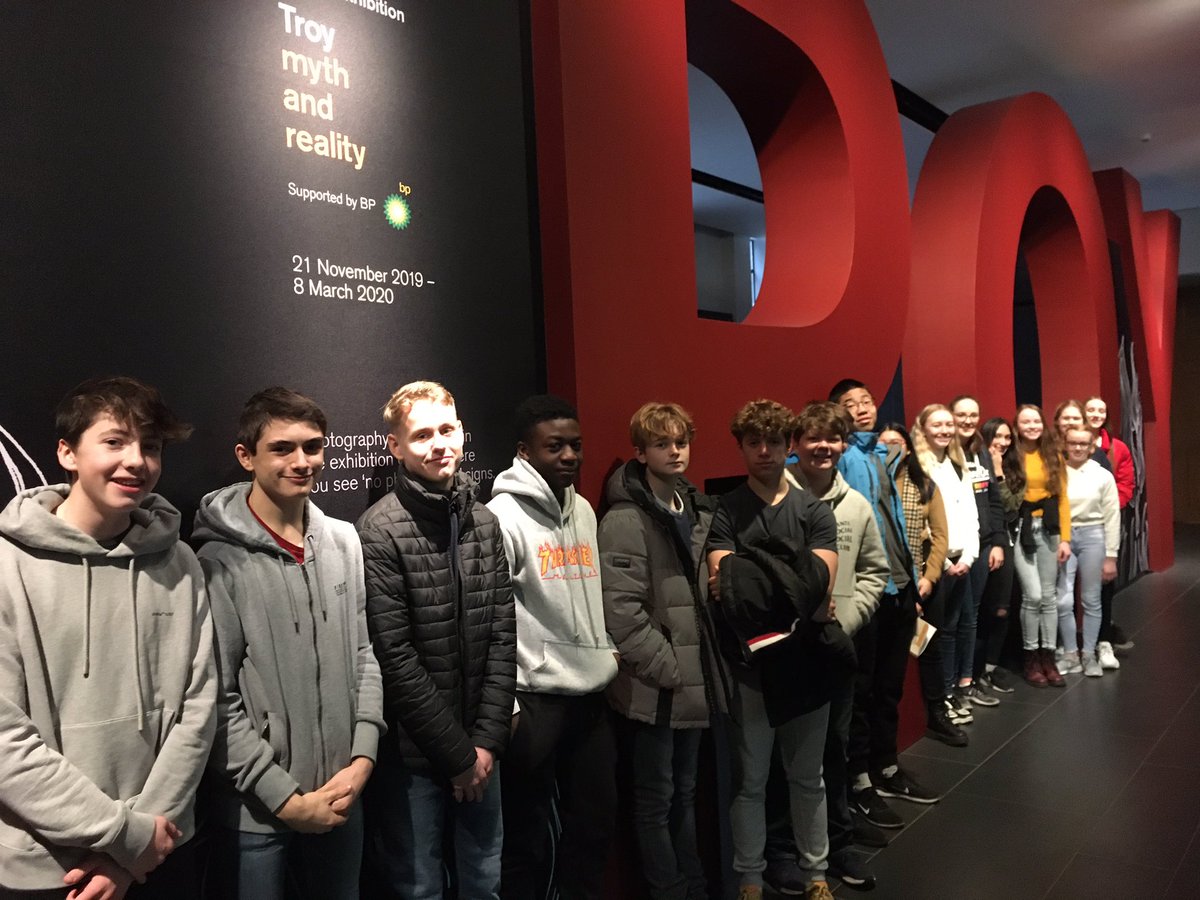 NewHallClassics's tweet photo. Year 10 waiting to enter with bated breath after vying with each other for the best Troy facts #NewHallClassicsGoestoTroy #TroyExhibition #BSiL https://t.co/AvYrzwcGzC