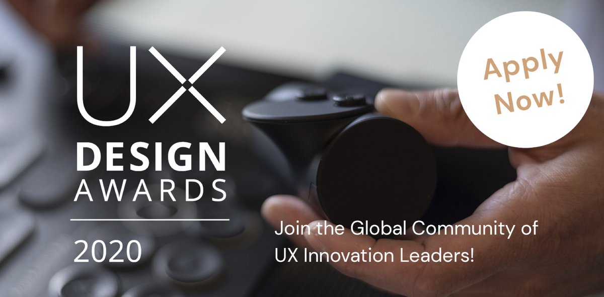 Apply now for for #UXDA20! Until 15 April, companies, agencies, UX professionals and young designers worldwide can submit their experience solutions for the international competition for user experience. More info at: ux-design-awards.com/en/