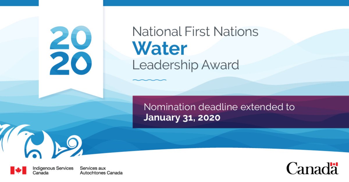 GCIndigenous's tweet photo. Do you know a First Nations person, community, or organization that deserves recognition for their leadership in ensuring that First Nations have access to #cleanwater? Nominate them for the 2020 National First Nations Water Leadership Award! https://t.co/SwVFyLtx1r https://t.co/THYztQTChW