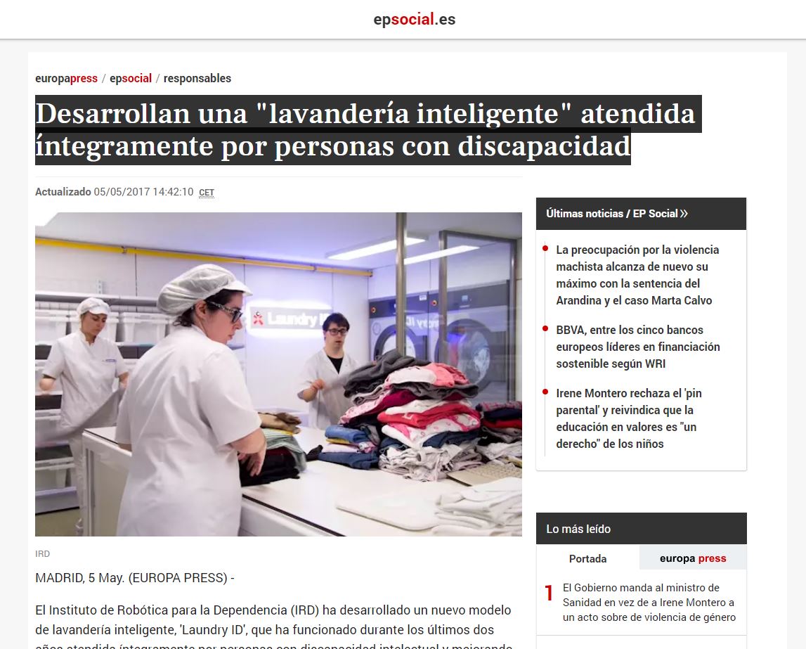 Laundry_ID's tweet photo. Desarrollan una "lavandería inteligente" atendida íntegramente por personas con discapacidad
https://t.co/QR7CBYVW34 https://t.co/AOcSO3P9hH