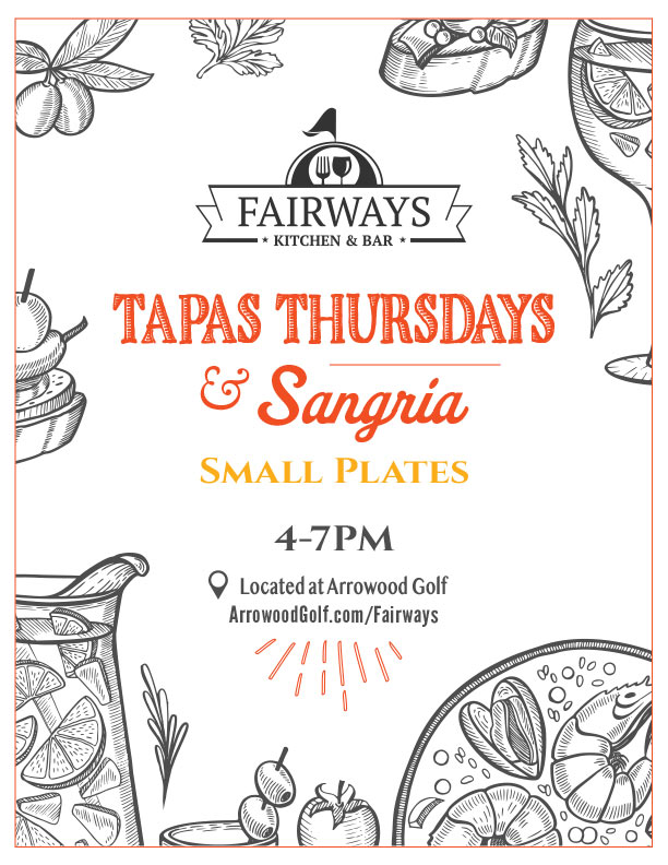 GolfArrowood's tweet photo. Join Us For Tapas Thursdays! Starting January 9th at Fairways Kitchen &amp; Bar! https://t.co/VPBMPZEJRr