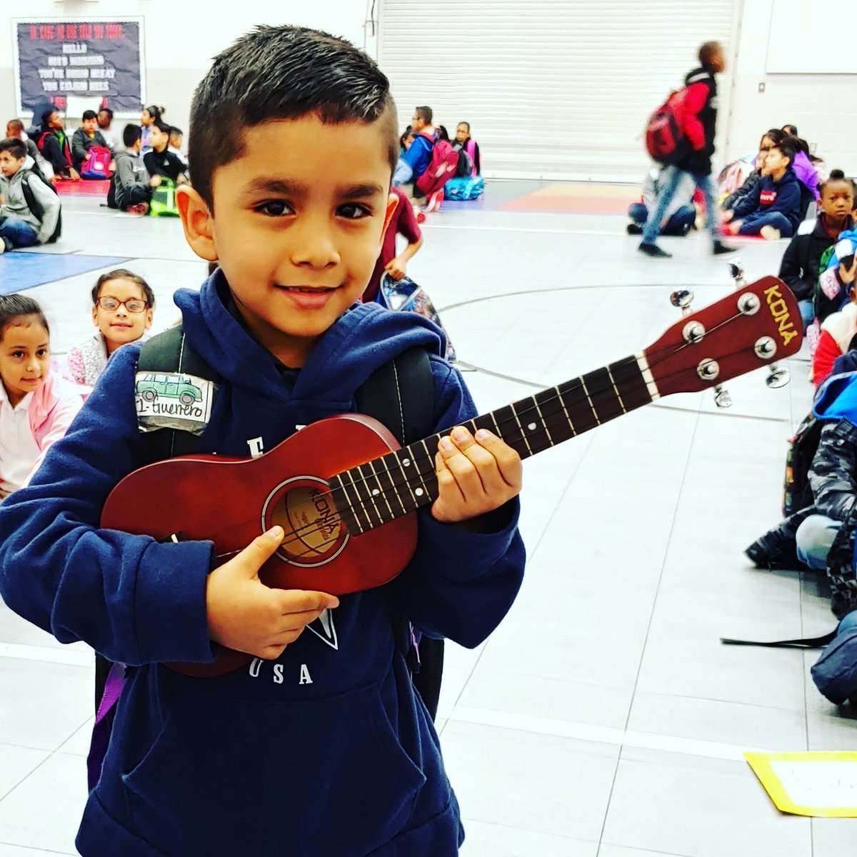 MrsWhite_Music's tweet photo. This little First Grader was SO excited to show me his "favorite most special Christmas present" that his mom got him!  I love how excited my kids get for music! #AddValue #AustinGoing4Gold @austintylerisd 🎶🎵 https://t.co/gELRoa4s9R