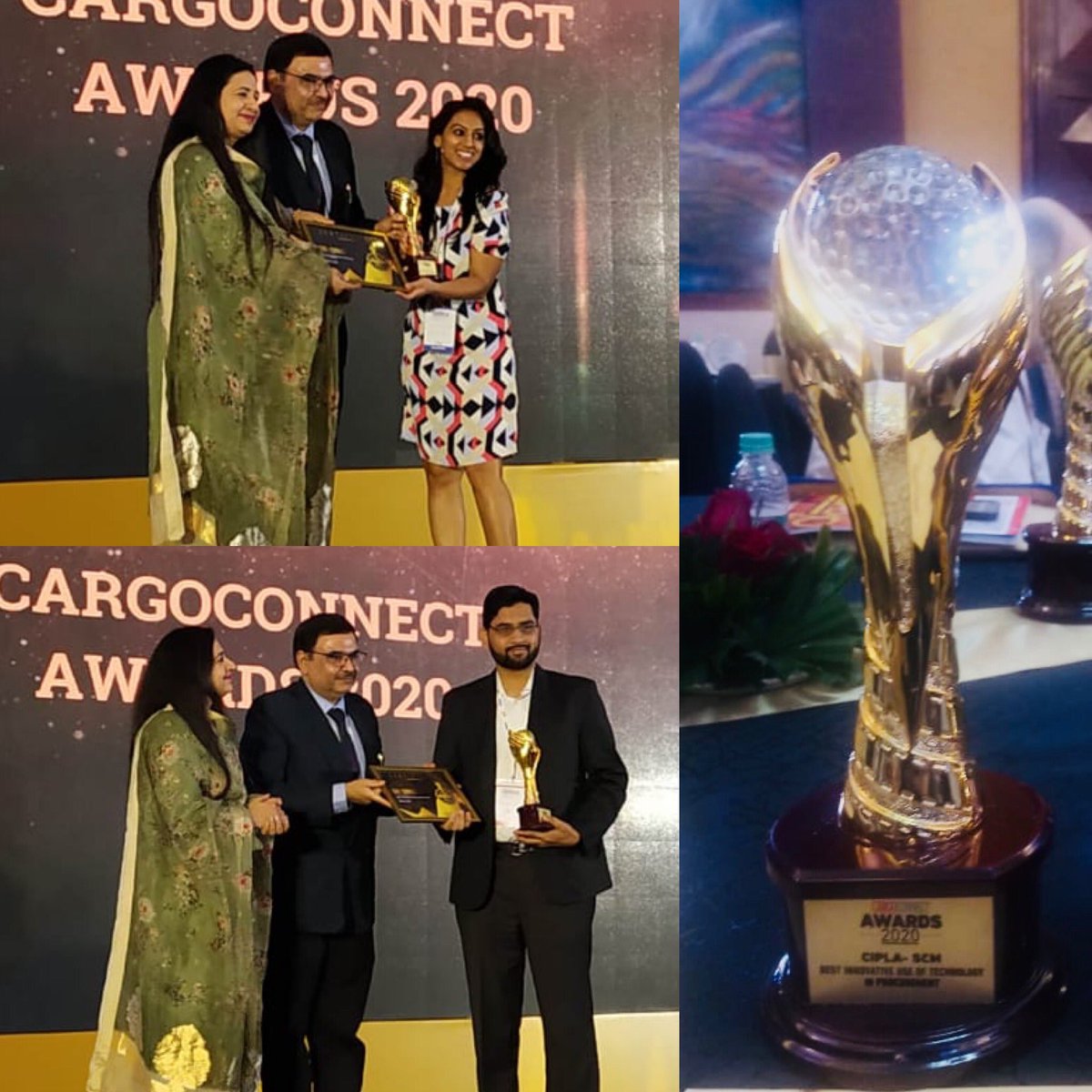 Cipla_Global's tweet image. Cipla’s #SupplyChain team bags 2 awards - for ‘Best Innovative Use of Technology in Procurement’ and ‘Supply Chain People Development” at the Cargo Connect Awards 2020