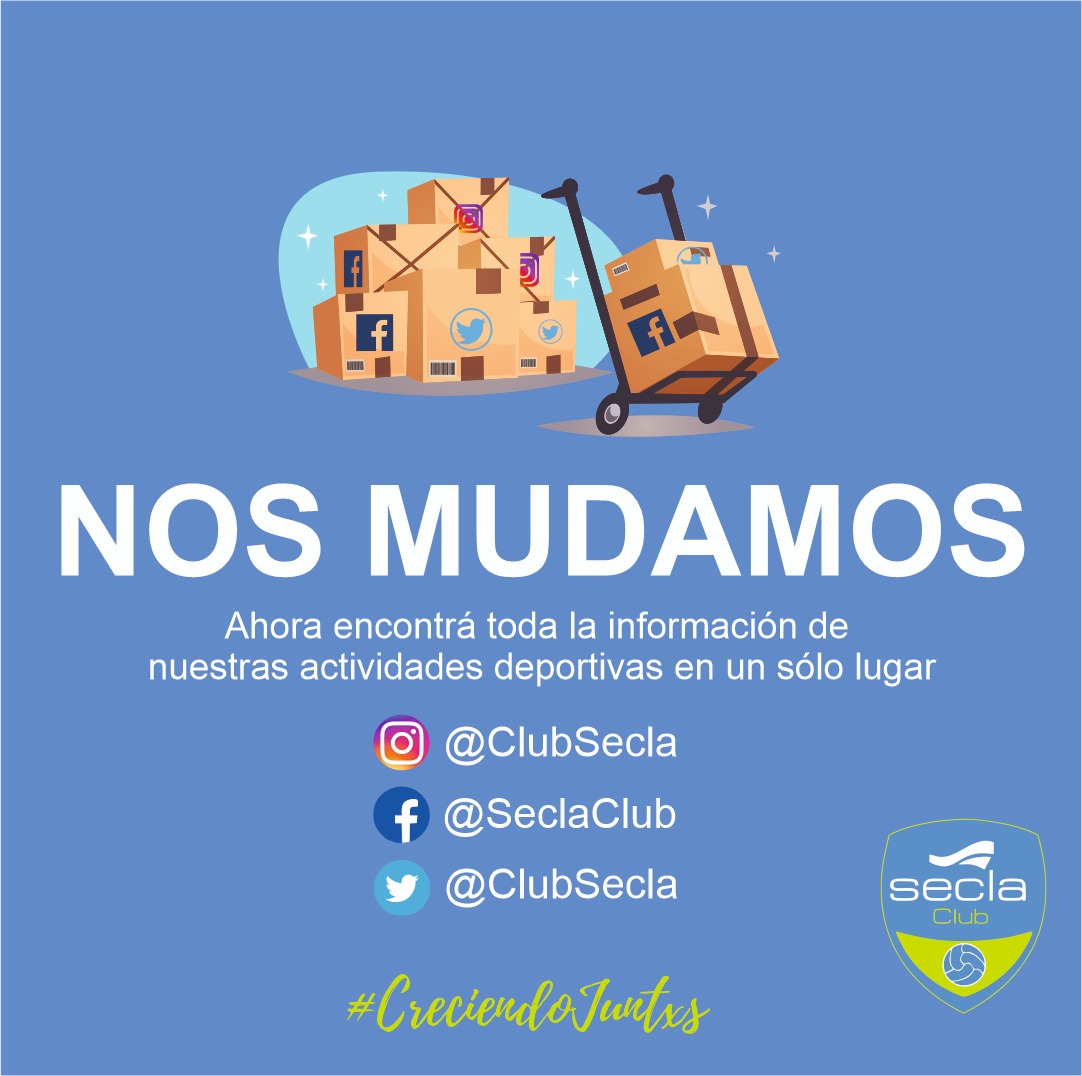 Empezá a seguirnos en nuestras cuentas en Facebook @SeclaClub y en instagram @clubSecla   y Twitter 
<a href="/clubsecla/">Club SECLA</a> porque a corto plazo centralizaremos allí todas las actividades deportivas del Club SECLA: futsal, handball, boxeo y taekwondo. 

#CreciendoJuntos