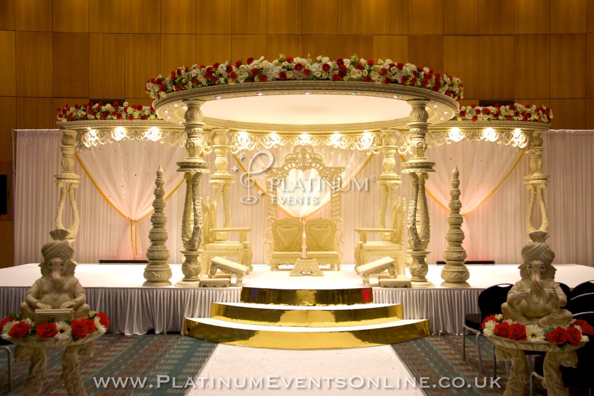 platinumevents5's tweet photo. Our Royal Lux Limewash Mandap - have you seen anything like it?!?!  We have the experts to make sure your event goes just how you want it! Contact us on info@platinumeventsonline.co.uk or 07971 309200 #platinumevents #mandap #hinduwedding #indianwedding #wedding #goldmandap https://t.co/nopImKqDRm