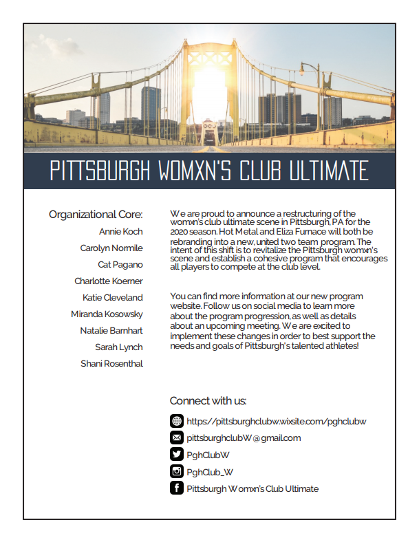 BIG ANNOUNCEMENT! We are hyped to finally share this with the ultimate community in Pittsburgh and beyond. Stay tuned for updates as we continue our progress in 2020.
