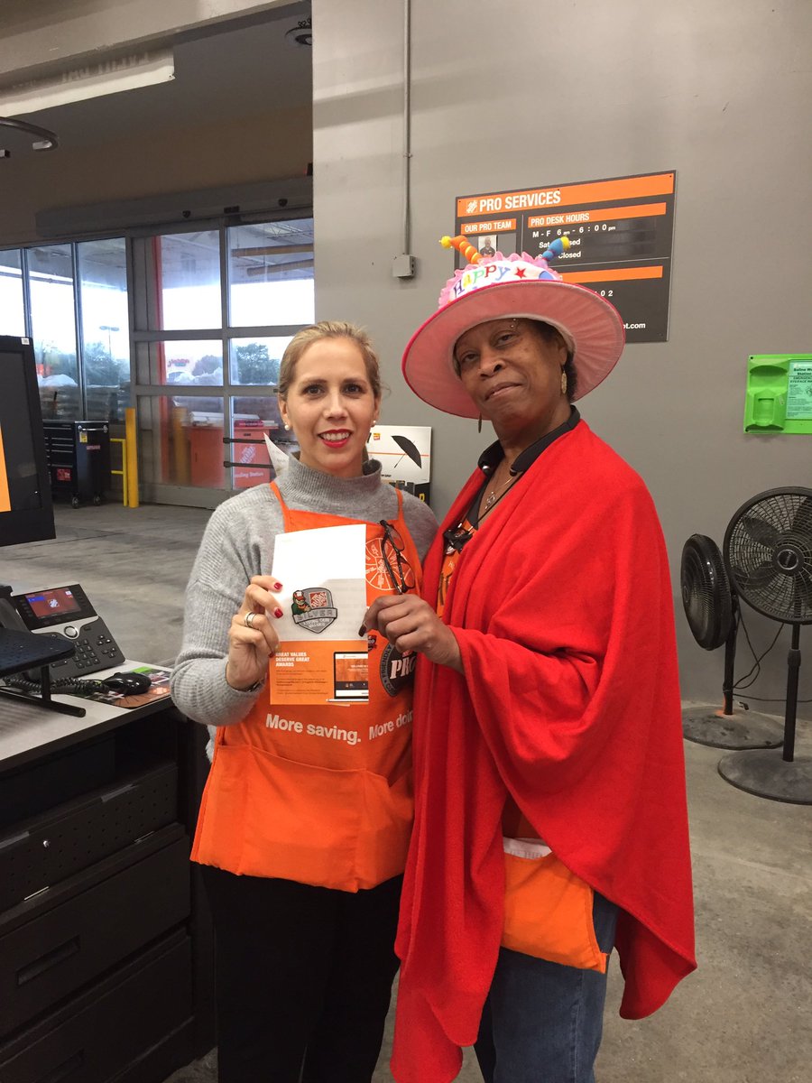 6818Thd's tweet photo. Today at THD#6818 we are celebrating Yasmin’s reaching her SILVER HOMER AWARD and Michelle’s birthday. https://t.co/4ho7YScRLn