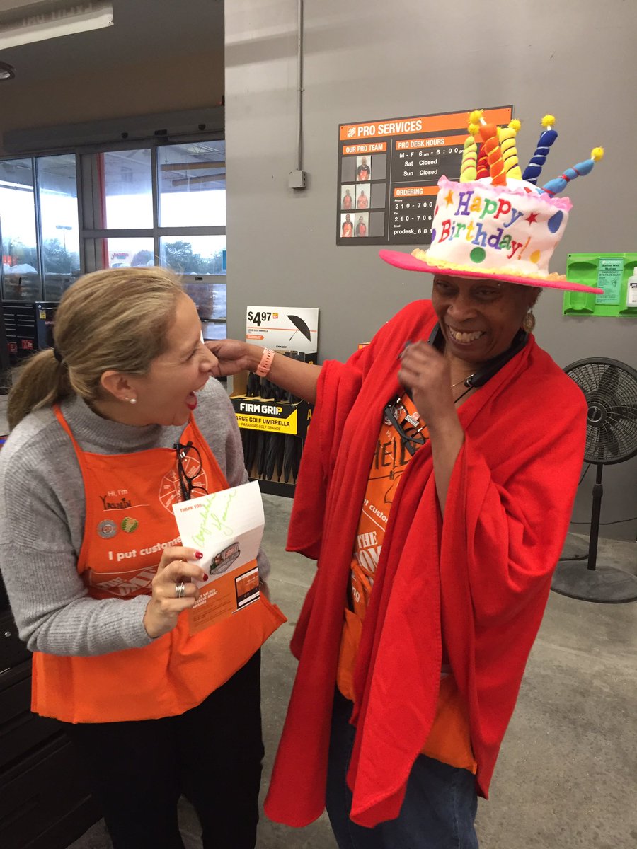 6818Thd's tweet photo. Today at THD#6818 we are celebrating Yasmin’s reaching her SILVER HOMER AWARD and Michelle’s birthday. https://t.co/4ho7YScRLn
