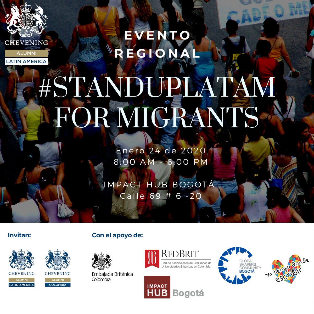 UKinColombia's tweet photo. #CheveningCol | ¿Te interesan los temas de migración y sus implicaciones para la región? La Asociación de Exalumnos #CheveningLATAM te invita a participar en #StandUpLATAM for Migrants. ¡Únete a la discusión y potencia tus redes de contactos!

Inscríbete👉 https://t.co/lPGLu9Nzei https://t.co/pTTi0NY8K4
