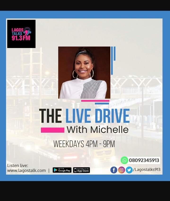 LagosTalks913's tweet photo. Hello family it's that time of the day, where we keep you glued to your radio set with your number one radio station @Michelleagoh #TheLiveDriveWithMichelle
#TalkBusiness
#CriticalThinking
#ItsOkayWithOkey
#AfricanFocus
#SportZone https://t.co/fpq12Sm0l1