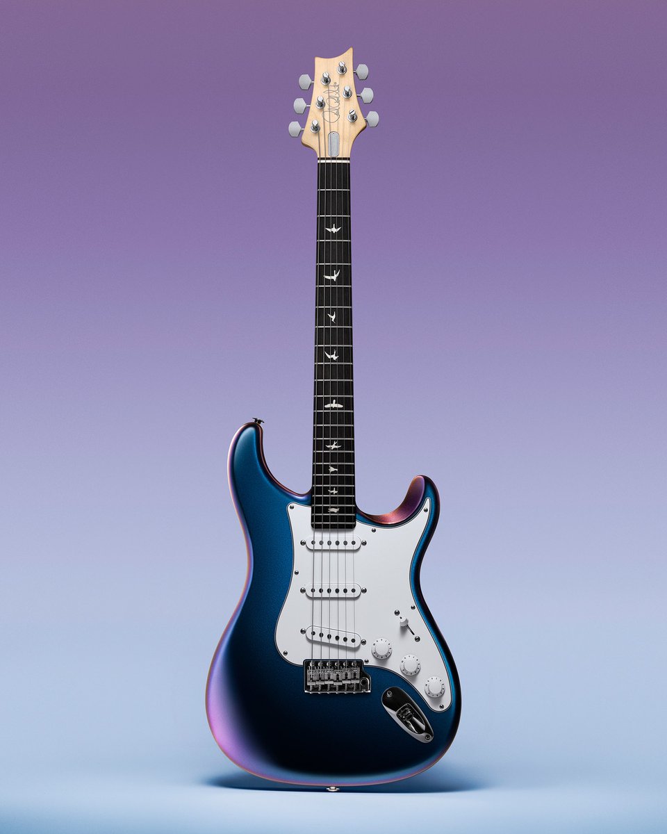 prsguitars's tweet photo. Live from #NAMM2020, new Silver Sky options and colors. Midnight Rose and Polar Blue available on rosewood and maple fretboards and a 500-piece limited edition Nebula finish. https://t.co/Tbk8NUL9dM