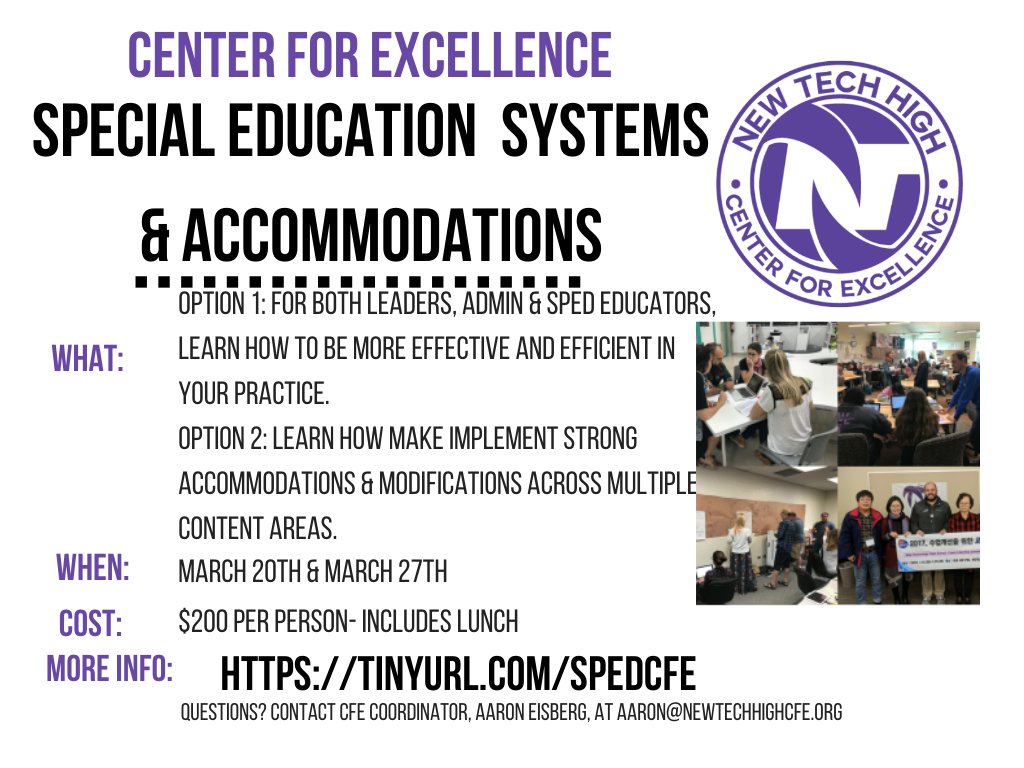 NewtechhighCFE's tweet image. Super excited about our two upcoming trainings we are hosting! We want to make sure ALL students are supported in their learning!  #SpEdTechChat #cpchat #adminchat