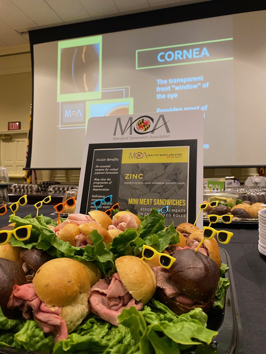 Eye healthy food display at the #2020MarylandHealthyEyes reception in #Annapolis. #moa_ods #marylandoptometry #optometry #eyecare
