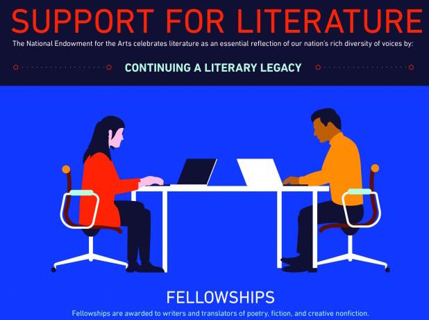 a graphic rendering of two people sitting on opposite sides of a table working on laptops.