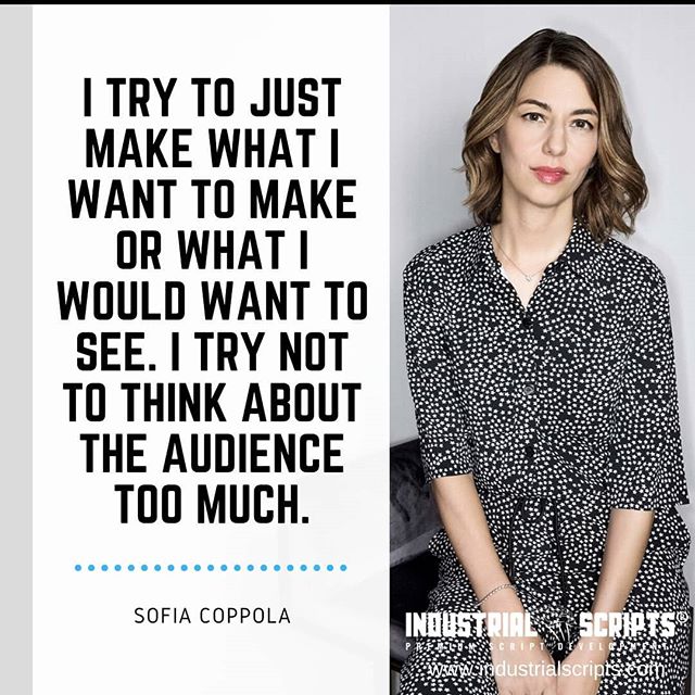 Indust_Scripts's tweet photo. I try to just make what I want to make or what I would want to see. I try not to think about the audience too much. - Sofia Coppola
Visit >https://t.co/FNiVmpdwNN
#screenwriting #scriptchat #Filmmaking #scriptwriting #screenplays #writing #quotes #quotestoliveby #screenwr https://t.co/1k3o7L2uzK
