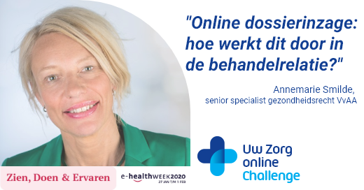 Wat zijn uw rechten en plichten op gebied van #onlinedossierinzage? Schrijf u in voor de interactieve workshop van Annemarie Smilde, specialist gezondheidsrecht <a href="/VvAA/">VvAA</a>, tijdens de #UwZorgonlineChallenge → bit.ly/UwZorgOnline20… #ehealthweek #ehw20