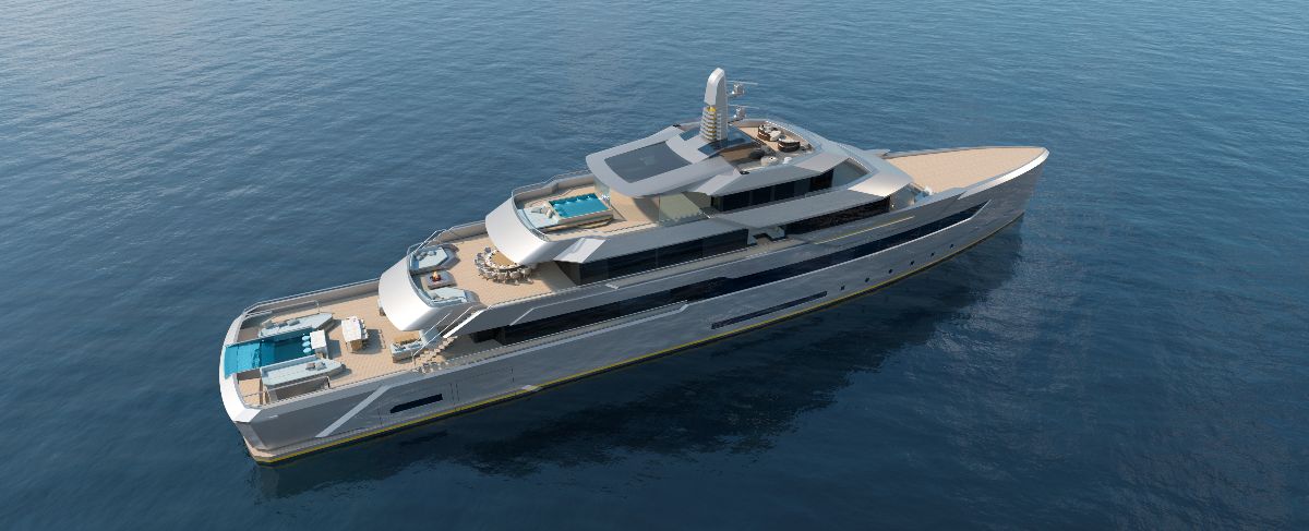 m3boatdiva's tweet photo. Dickie Bannenberg just sent me these images of a 65m (213ft) explorer concept his team is calling TELEX (jot that down, predict you will hear it again) Just look at this awesome new thinking about the architecture of the floating pool & open transom! #bannenberg #superyachts https://t.co/O7tywjY7wX