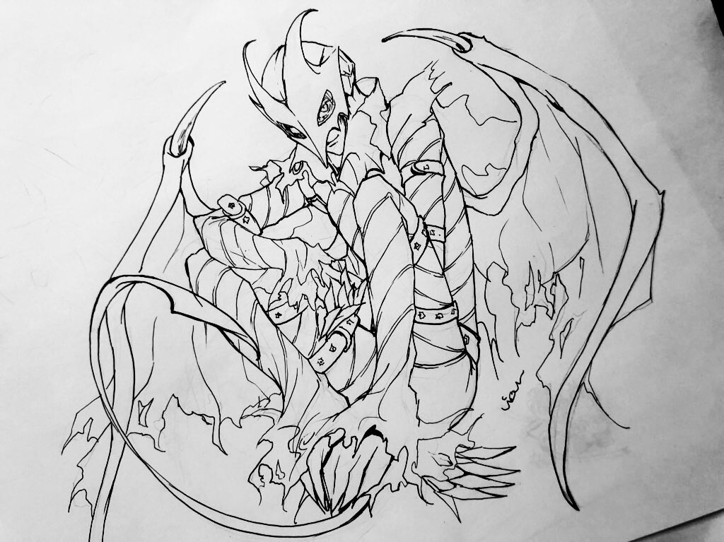 気に入ったのでまた描いてしまったデーモンなダークスーツ明智🕎 