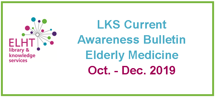 elhtlibrary's tweet photo. View our latest #ElderlyMedicine Current Awareness Bulletin 👉https://t.co/HI9J5fxs1Z
To sign up up to this and other bulletins 👉https://t.co/MmDQSISG9M
#CurrentAwareness #KeepUpToDate #News #MFOP
@medicine_older @LibraryPatrick @ELHTresearch @bazzie1967 https://t.co/fulh1vmfPL