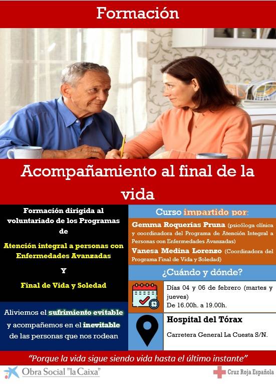 CruzRojaProvTfe's tweet photo. ¿Vives en la Isla de Tenerife? ¿Estás interesado en acompañar a personas con enfermedades avanzadas?

Los días 4 y 6 de Febrero daremos una formación en acompañamiento al Final de la Vida.
#EnfermedadesAvanzadaslaCaixa
@FundlaCaixa
#SaludCRTenerife #VoluntariadoCRTenerige https://t.co/co7fD4VmGj