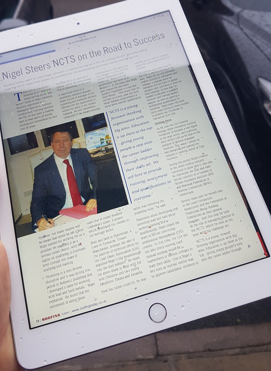 RoofingToday's tweet photo. Read how the National #Construction #Training Service is giving young people a step onto the #roofing #leadworking & #construction #career ladder through improving their #skills set in #RTJan20 PAGE 18
#apprenticeships @NCTS_2017 https://t.co/AAKti1Js7W https://t.co/HpN6cFWjzu
