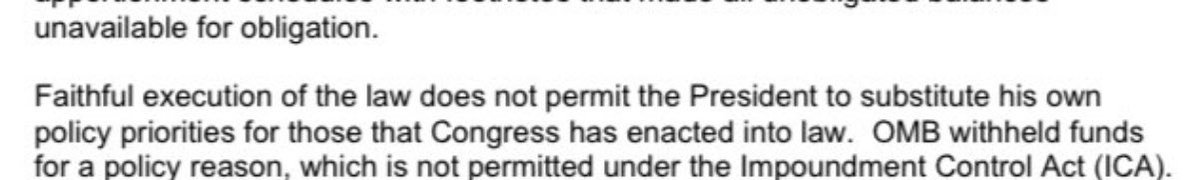 gtconway3d's tweet photo. So the GAO literally found that @realDonaldTrump violated his oath of office. “Faithful execution of the law does not permit the Presidr t to substitute his own policy priorities for those that Congress has enacted into law.” https://t.co/1tsF4MAspp