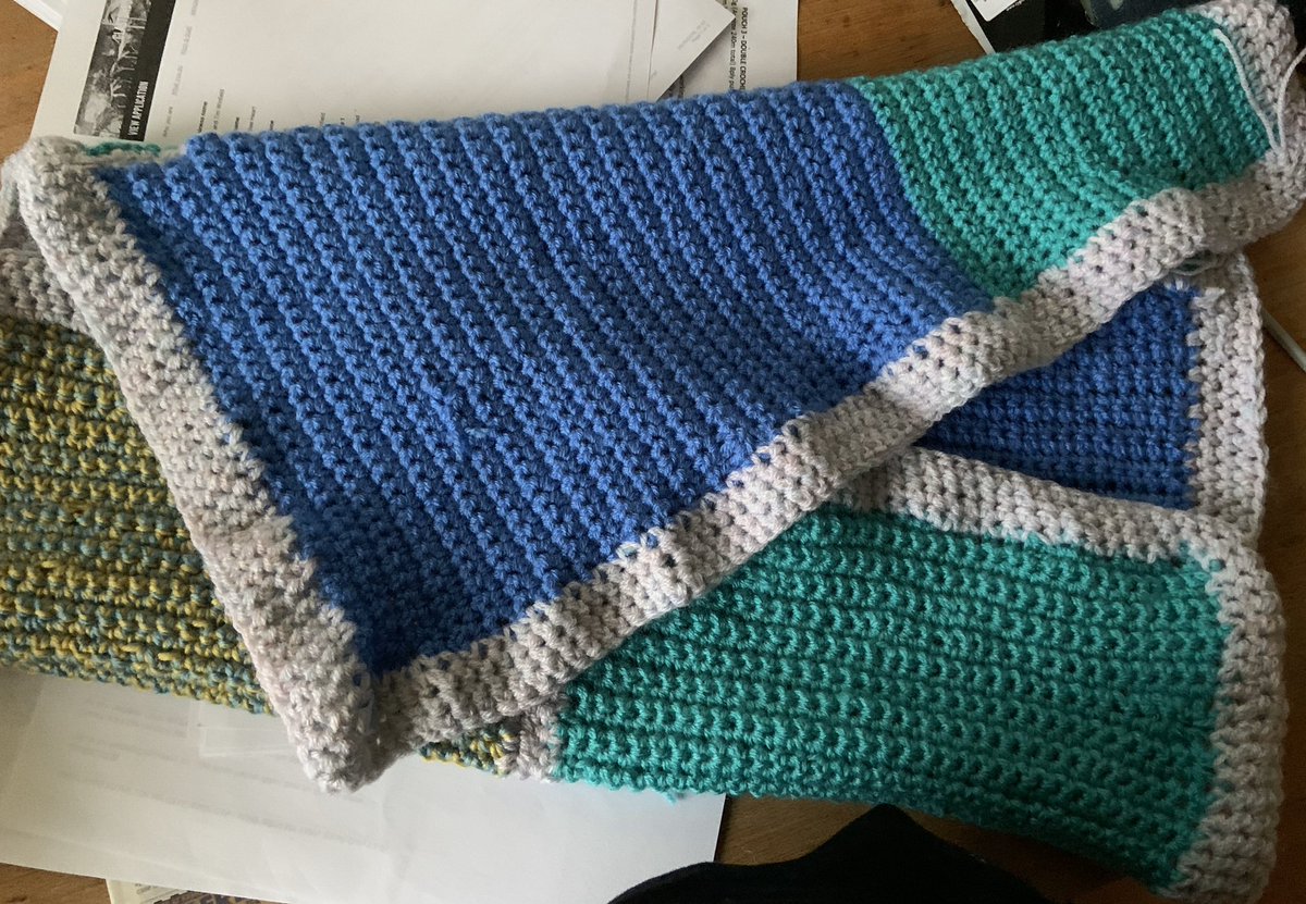 terriwin's tweet photo. @uk_crafters just finished my crocheted wavy blanket!!Hospicecare wool bits https://t.co/zSdCvn27Df