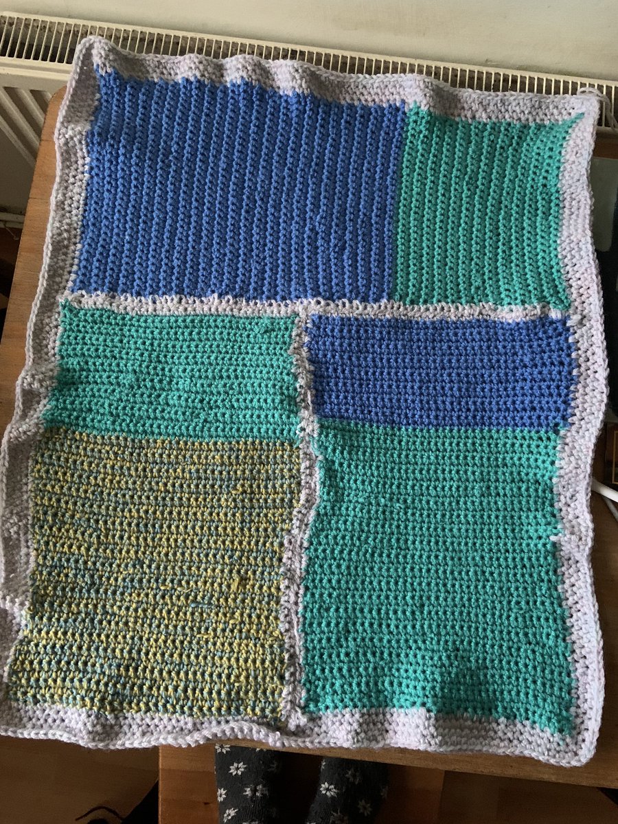 <a href="/uk_crafters/">UK Crafters United</a> just finished my crocheted wavy blanket!!Hospicecare wool bits